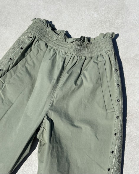 Kalhoty dámské Twinset khaki plátěné